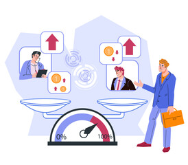 Evaluation of company performance and labor productivity, management strategy for business development. Comparing performance and efficiency of employees and companies.