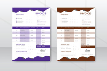 Corporate minimalist Invoice template design for  marketing agency
