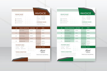 Corporate minimalist Invoice template design for  marketing agency