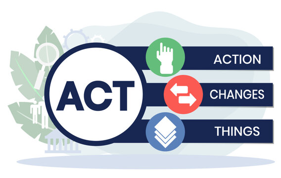 ACT - Action Changes Things acronym, business concept background