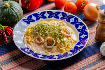 真イカの明太子クリーム焼き海苔風味