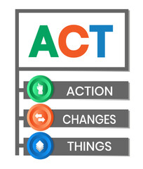 ACT - Action Changes Things acronym, business concept background