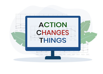 ACT - Action Changes Things acronym, business concept background