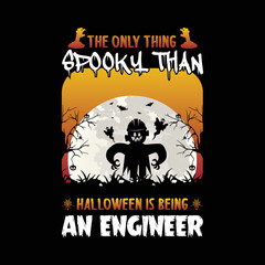Engineer Halloween svg T-Shirt Design