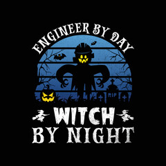 Engineer Halloween svg T-Shirt Design