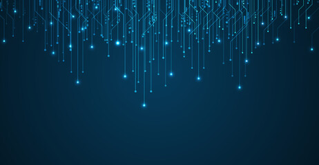 Circuit board. Motherboard. Blue technology background.