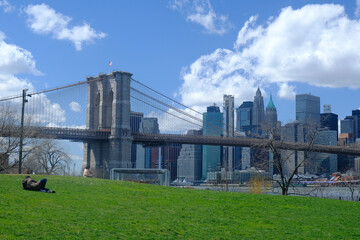 city bridge and city skyline