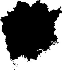 Fototapeta premium Silhouette of Japan country map,map of okayama