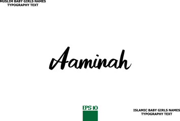 Arabian Girl Name Text Typeface  Aaminah