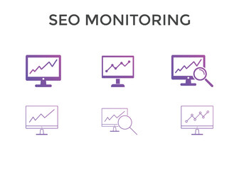 Seo Monitoring icon Vector illustration. digital marketing element. concept for SEO and Website gradient
