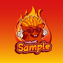 french fries chip mascot character