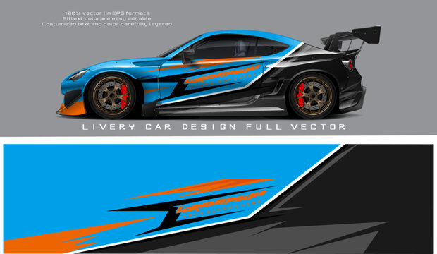 Car Livery Graphic Vector. Abstract Grunge Background Design For Vehicle Vinyl Wrap And Car Branding