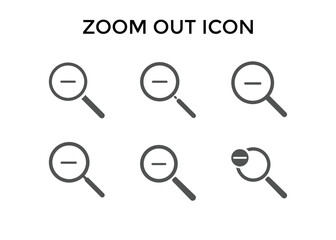 Set of zoom in out icons. Magnifying glass zoom sign. Used for SEO or websites.
