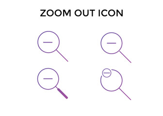 Set of zoom out icons. Magnifying glass zoom sign. Used for SEO or websites.
