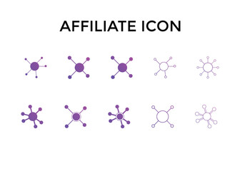 Set of affiliate program icons Vector illustration. Affiliate marketing symbol for website or company gradient color. 
