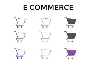 Set of shopping cart icons. Shop symbol
