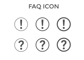 Set of faq icon Vector illustration. Question Mark sign
