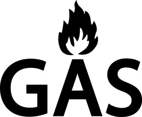Gas global energy crisis logo vector with flame on white background