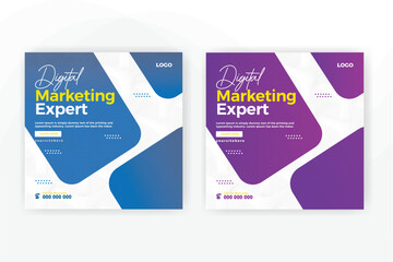 Creative corporate digital marketing agency business social media post banner template design