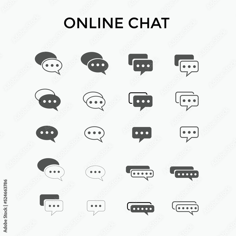 Wall mural set of online chat icons. used for e-commerce, seo and web design.