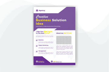 Creative corporate business solution idea A4 print-ready flyer template design