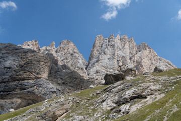 Fototapeta na wymiar landscape with sky, Marmolada Mountain, Dolomites Alps, Italy 