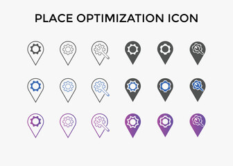 Set of place optimization icons.