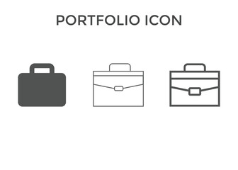 Set of portfolio icons. Bag or baggage icon. Concept for web design 
