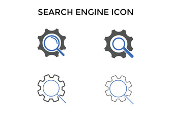 Set of Search engine icon multicolor. line icon

