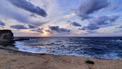 Beautiful view of the sea and sunset.