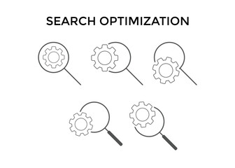 Set of Search optimization line icon 
