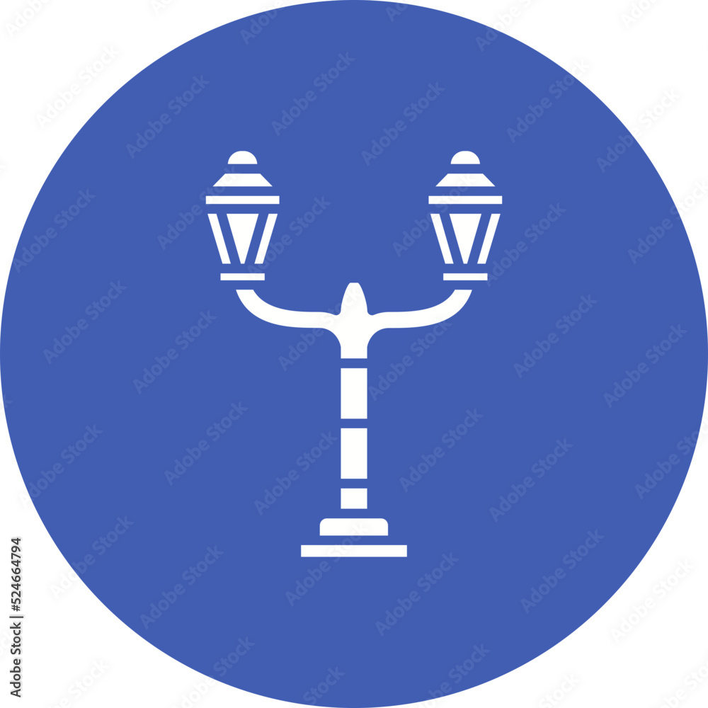 Wall mural Street Lamp Glyph Circle Background Icon