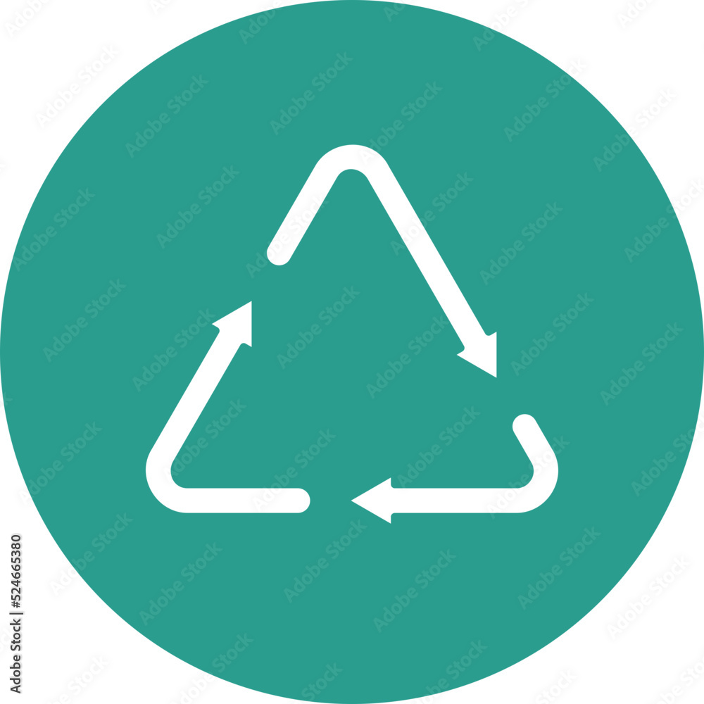 Sticker Recycle Glyph Circle Background Icon