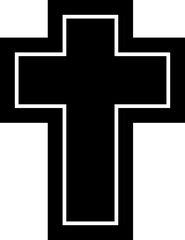 black and white cross icon decoration
