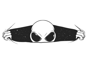 alien looks at us from a hole © Galacticus