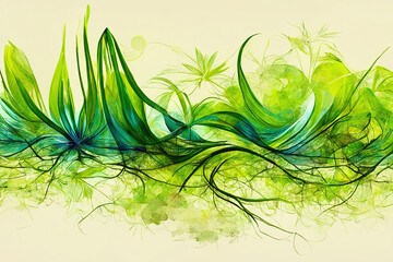 Green zen aromatherapy massage abstract background, nature, health - obrazy, fototapety, plakaty