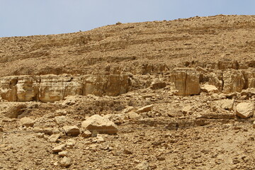 Obraz premium Mountains and rocks in the Judean Desert in the territory of Israel.