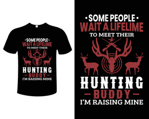 Hunting T-shirt Design Vector, Hunting t-shirt grunge. Deer, rifle and mountain