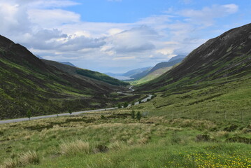 Fototapeta na wymiar Kinlochewe and Loch Maree and A832, Scotland