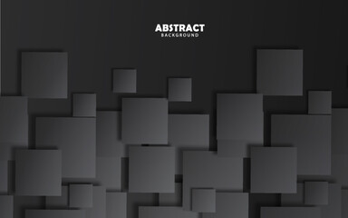 Abstract geometric square dark black background