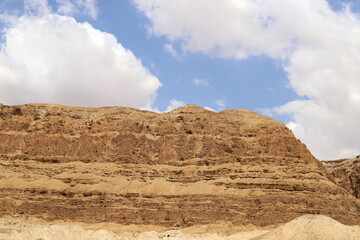 Mountains and rocks in the Judean Desert in the territory of Israel.