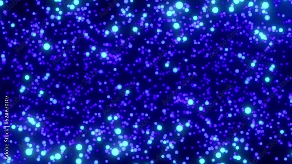 Canvas Prints abstract multicolored neon glow dots floating in black background