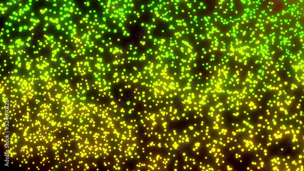 Canvas Prints abstract multicolored neon glow dots floating in black background