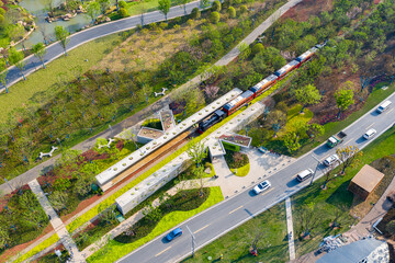 Aerial photography of Garden Expo Park Scenic Spot in Nanjing City, Jiangsu Province, China