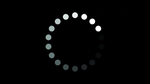 Animation loading circle loading animation on black background