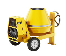 Naklejka premium Cement mixer isolated on white background. 3D illustration