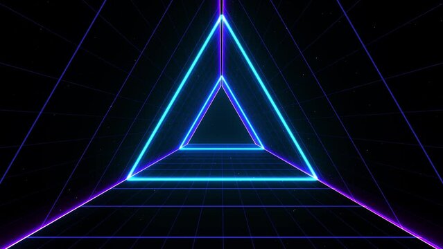 Retro style 80s Sci-Fi Background Futuristic with laser grid landscape. Digital cyber surface style of the 1980s. for music event. Video Ultra 4K