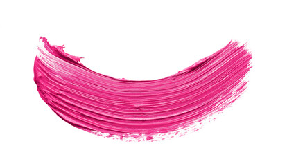 Pink makeup smear of lip gloss isolated on white background. Pink creamy lipstick smear isolated on white background.