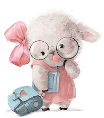Cute sheep girl character
