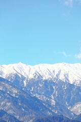 Fototapeta na wymiar Mountainous landforms, Blue sky, Mount scenery